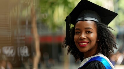 Poster - Portrait photo of a graduate with a blurred background