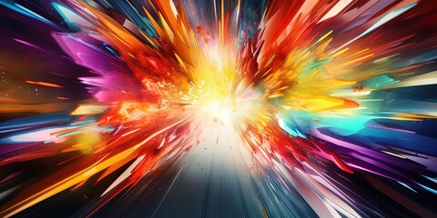 Wall Mural - Light speed, explosion. colorful.