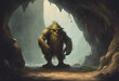A troll standing by a cave