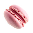 Pink macaron cookie isolated on white background