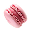 Pink macaron cookie isolated on white background