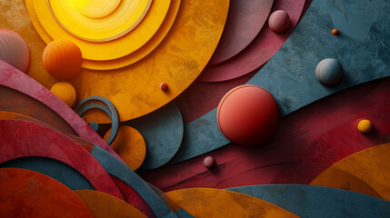 Wall Mural - vibrant hypermodern abstract art with colorful gradients and geometric shapes