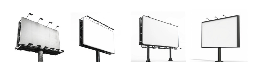 Set of blank billboard on transparency background PNG
