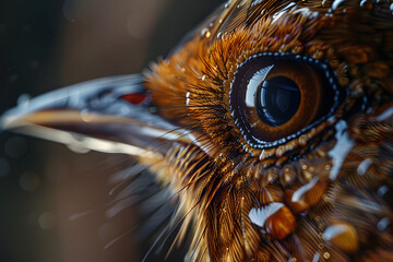 Wall Mural - close up of nightingale eyes, photo realism, super macro photography