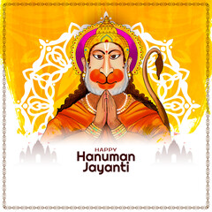 Wall Mural - Beautiful Happy Hanuman jayanti hindu festival greeting card