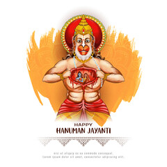 Wall Mural - Happy Hanuman jayanti Indian festival decorative background design