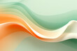 simple minimalistic style, flat design with a wavy texture in light green, orange and white colors
