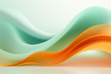 Fototapeta Desenie - simple minimalistic style, flat design with a wavy texture in light green, orange and white colors