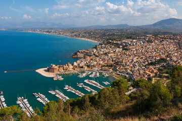 Wall Mural - panoramic view of the Sicilian coast from the Castellammare del Golfo viewpoint.