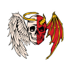 Wall Mural - Angel and devil graphics illustration vector