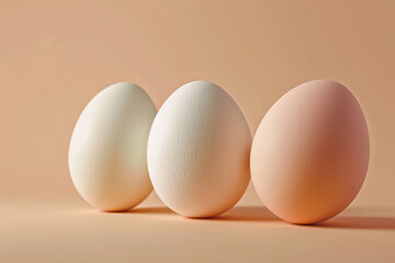 Wall Mural - Egg, Food, Protein: Nature's Delicate Gift of Freshness in a Organic Brown Shell on White Background