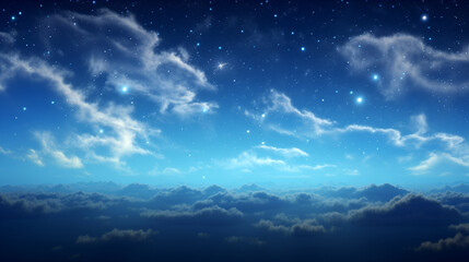 Wall Mural - blue sky and clouds night  wallpaper