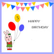 Coniglietta con palloncini  Happy Birthday