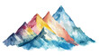 Berge Bunt Wasserfarben Outdoor Mountains Natur Landschaft Alpen Vektor