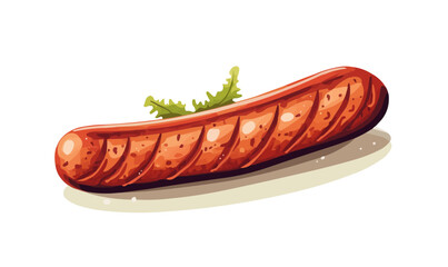 Wall Mural - Grilled sausage vector flat minimalistic isolated illustration