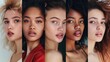 © _veiksme_ - Collage of Natural Beauty in Youthful Female Headshots.