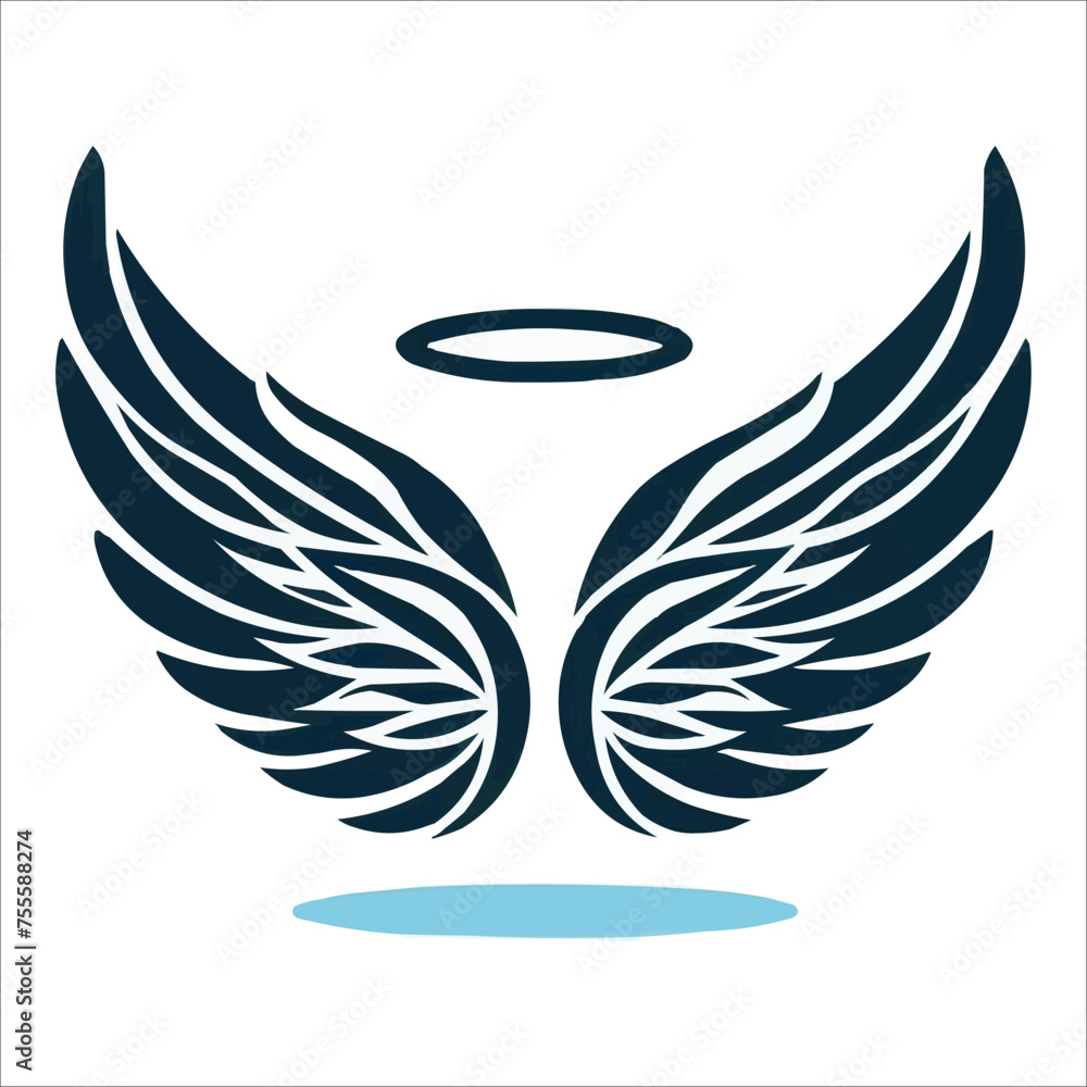 angel wings logo icon vector illustration isolated on white background ...