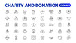 © artnazu - charity and donation icon set. charity and donation icon set, Help, volunteer, donated assistance, sharing, and solidarity symbol. Solid icons vector collection.