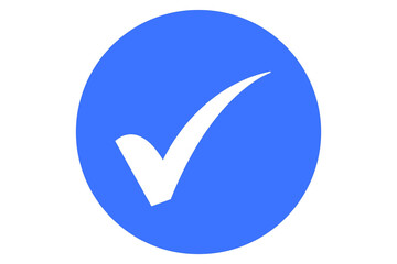 Wall Mural - blue tick mark approved check mark icon symbols . symbol for website computer and mobile transparent