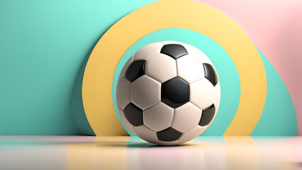 3D Soccer Ball Set Against a Clean Background for Sport Events and Football Enthusiasts