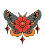 butterfly tattoo illustration design