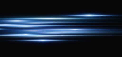Wall Mural - vector illustration in blue color. set of light effects. glare and flash. bright beams of light. glo