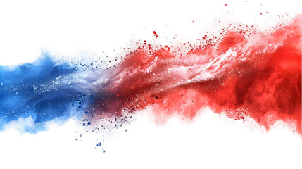 Croatia flag colours powder exploding on isolated background