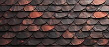Detailed View Of A Roof With Vibrant Red Shingles, Showcasing The Texture And Pattern Of The Roofing Material.