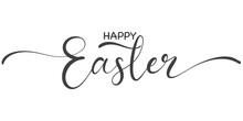 Happy Easter Letter Hand Writen Calligraphy. Vector Eps