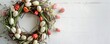 Modern Festivity: An Elegant Easter Wreath Featuring Minimalist Design and Abstract Blooms