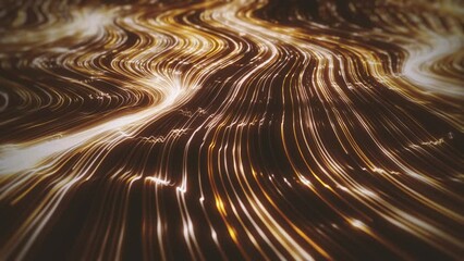 Wall Mural - gold streaming lines background/ animation of an abstract background of flowing and streaming light 