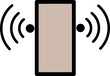 phone mobile ringing smartphone alarming Glyph,black  simple flat - vector illustration.