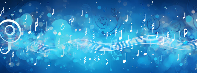 blue background with musical notes