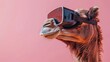 © starush - A camel with a pair of virtual reality goggles on its head, AI