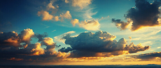 Poster - Clouds in Sky, Sun Set