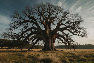 Canvas Print - Majestic Tree Standing in Field