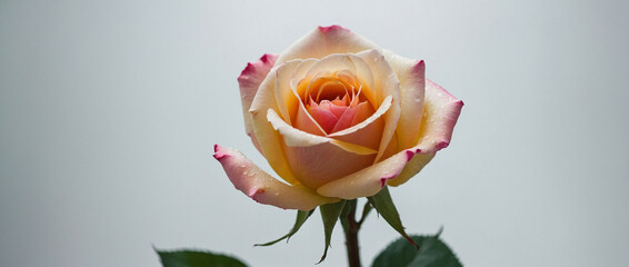 Sticker - Close-Up of a Rose Against White Background