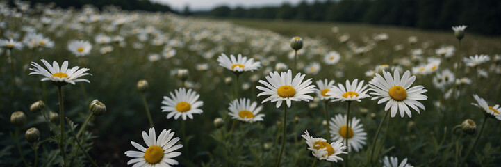 Poster - Field of White Daisies