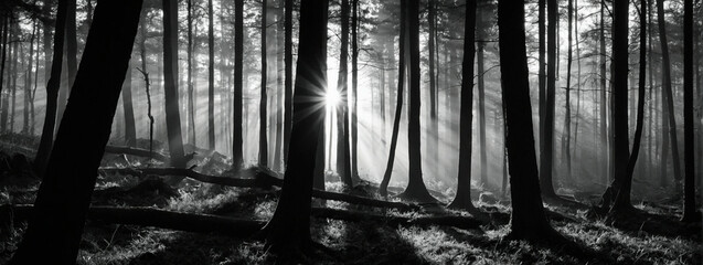 Wall Mural - Sun Shining Through Trees