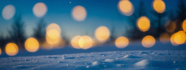 Wall Mural - Blurry Snow-Covered Ground