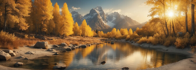 Canvas Print - Mountain Lake Surrounded by Trees