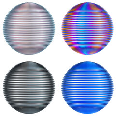 Sticker - Set of abstract colorful spheres, 3d render