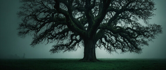 Canvas Print - Tree Standing in Open Field