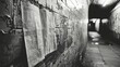 © Media Srock - A black and white photo of a wall with newspaper.