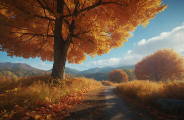 Wall Mural - Golden Autumn Leaves