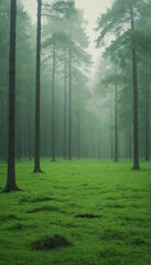 Canvas Print - Grassy Field With Trees in Background