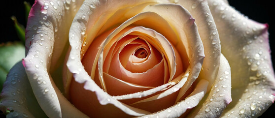 Wall Mural - Macro Shot of a Rose With Water Droplets