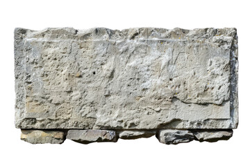 Wall Mural - old stone sign plate isolated on transparent background, cut out