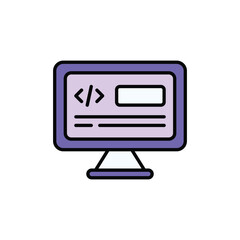 Coding icon design with white background stock illustration