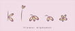 Flower-Alphabet aus Buchstaben in Form von rosa gelben Blumen und schwarzer Kontur